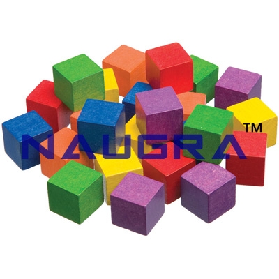 1 Inch Wooden Color Cubes - Set of 102