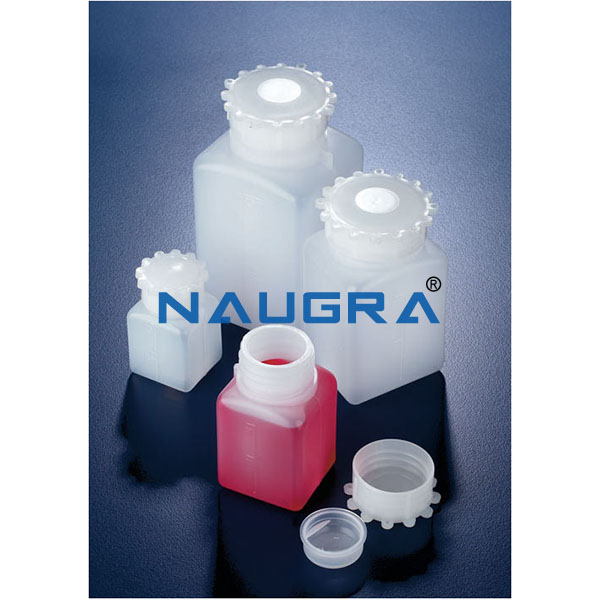 Square bottle with coloured cap, HDPE