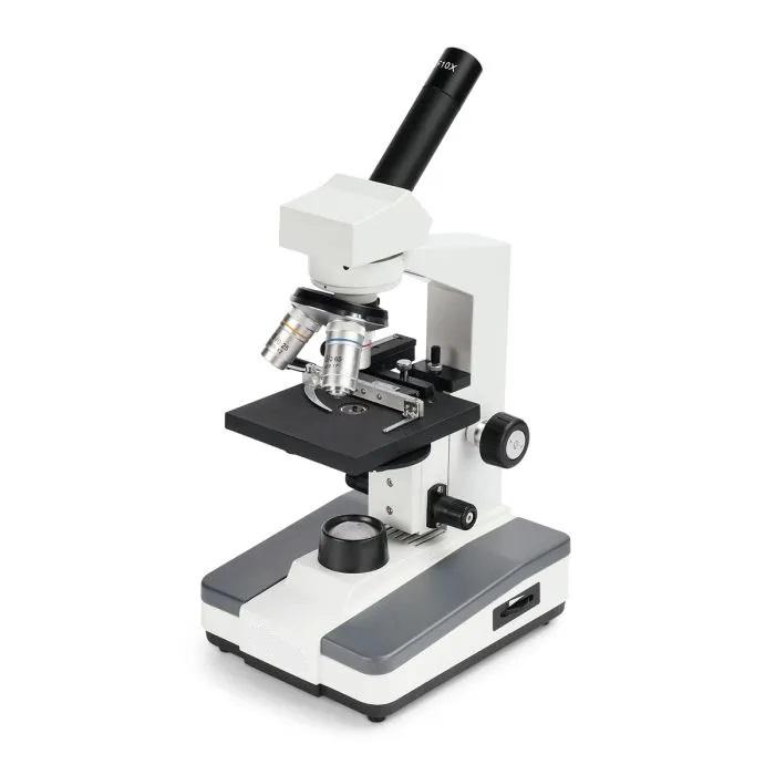 High School Microscope - Focusing: Coaxial; Monocular Head; Objectives: 4X, 10X, 40X (R), 100X (R) Oil