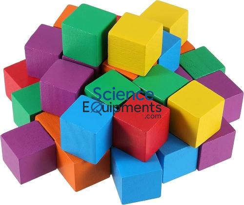 1 Inch Wooden Color Cubes - Set of 102