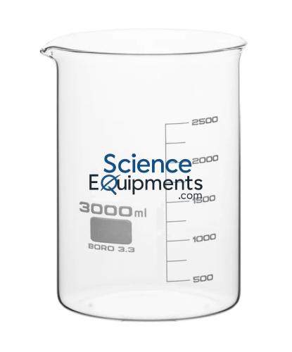 Beaker Glass Low Form 3000ml Graduated