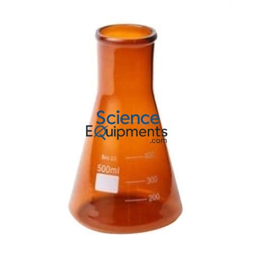 Science Lab Conical Flask Amber
