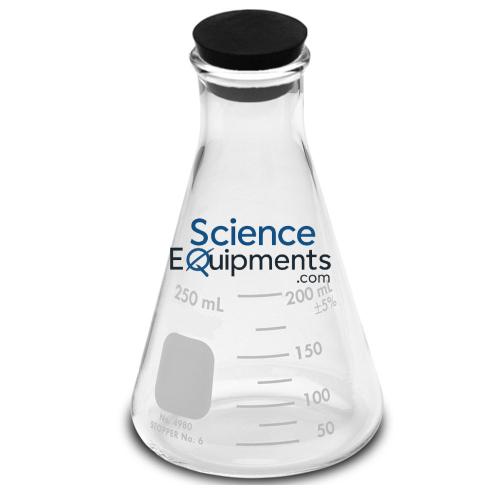 Science Lab Conical Flask with Rubber Stopper